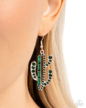 Load image into Gallery viewer, Cactus Confidence - Green Earrings - Paparazzi Jewelry
