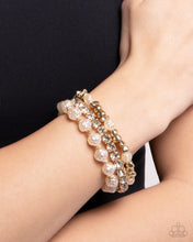 Load image into Gallery viewer, Fair Florals - Gold Bracelet - Paparazzi Jewelry

