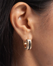 Load image into Gallery viewer, Serrated Shimmer - Gold Earrings - Paparazzi Jewelry
