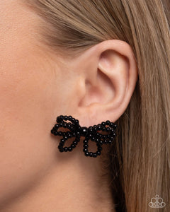 Opera Fanatic - Black Post Earrings - Paparazzi Jewelry