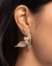 Load image into Gallery viewer, Bird of PLAY - Gold Post Earrings - Paparazzi Jewelry
