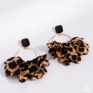 Charming Cheetah - Gold Post Earrings - Paparazzi Jewelry