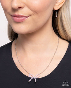 Bridesmaid Bow - Pink Necklace - Paparazzi Jewelry
