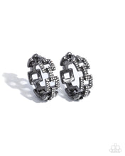 Load image into Gallery viewer, paparazzi-accessories-geometric-glimpse-black-earrings
