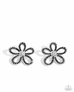 paparazzi-accessories-blooming-belle-black-post earrings