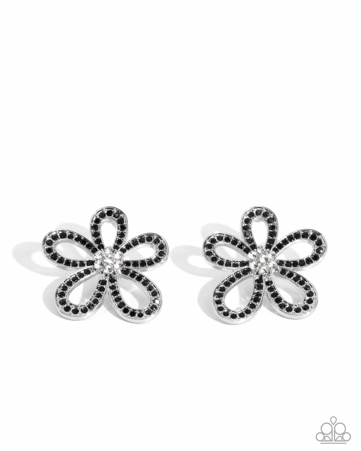 paparazzi-accessories-blooming-belle-black-post earrings
