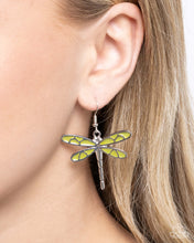 Load image into Gallery viewer, Dragonfly Descent - Green Earrings - Paparazzi Jewelry
