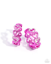 Load image into Gallery viewer, paparazzi-accessories-historic-hearts-pink-earrings
