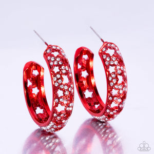 Stellar Significance - Red Earrings - Paparazzi Jewelry