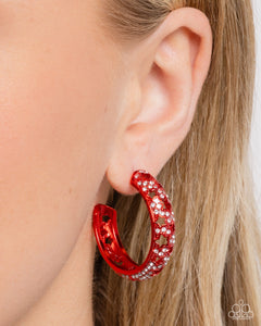 Stellar Significance - Red Earrings - Paparazzi Jewelry