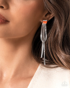 Classy Curves - Orange Post Earrings - Paparazzi Jewelry