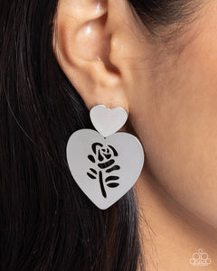 Showstopping Silhouette - Silver Post Earrings - Paparazzi Jewelry