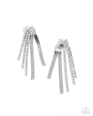 paparazzi-accessories-dramatic-downpour-white-post earrings