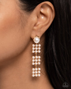 Pearl Pastime - Gold Post Earrings - Paparazzi Jewelry