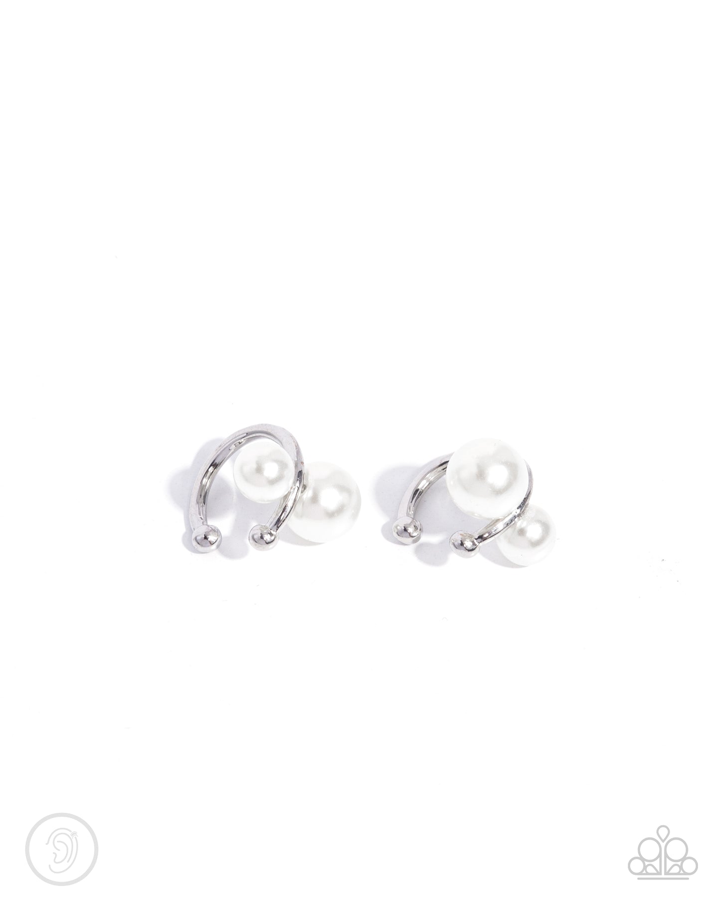 paparazzi-accessories-elegant-emblem-white-post earrings