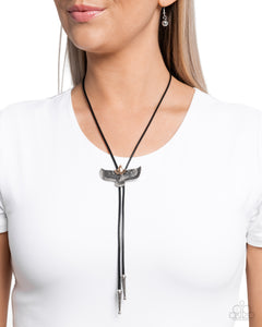 Eagle Emblem - Black Necklace - Paparazzi Jewelry
