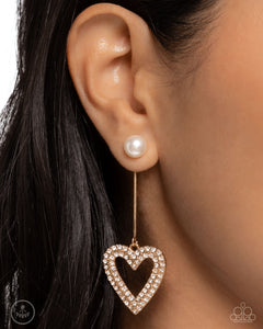 Valentines Vision - Gold Post Earrings - Paparazzi Jewelry