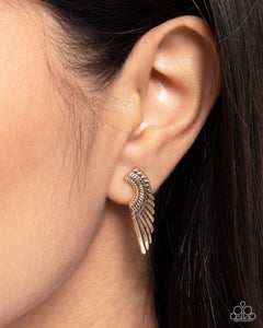 Angelic Altitude - Gold Post Earrings - Paparazzi Jewelry