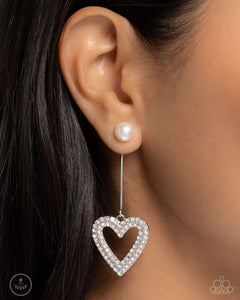 Valentines Vision - White Post Earrings - Paparazzi Jewelry