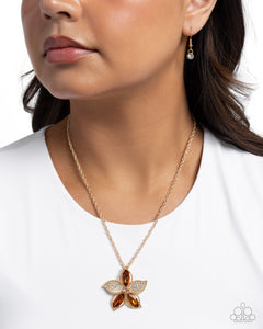 Favorite Flower - Brown Necklace - Paparazzi Jewelry