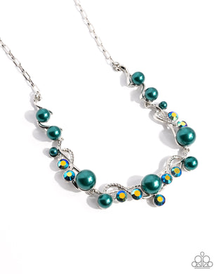 paparazzi-accessories-settled-shimmer-green-necklace