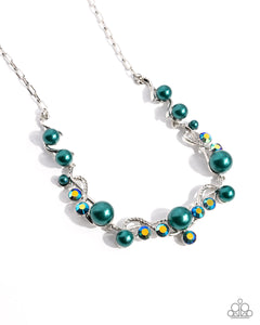 paparazzi-accessories-settled-shimmer-green-necklace
