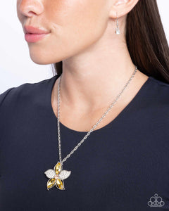 Favorite Flower - Yellow Necklace - Paparazzi Jewelry
