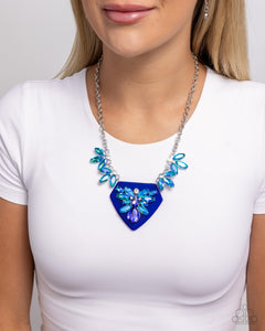Scintillating Shield - Blue Necklace - Paparazzi Jewelry