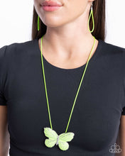 Load image into Gallery viewer, Fluttering Fervor - Green Necklace - Paparazzi Jewelry
