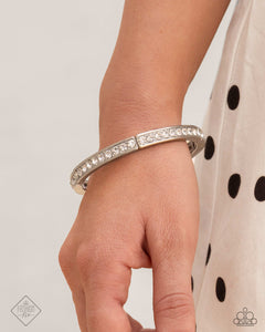 Dashing Declaration - White Bracelet - Paparazzi Jewelry