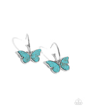 Load image into Gallery viewer, paparazzi-accessories-melodic-mariposa-blue-earrings
