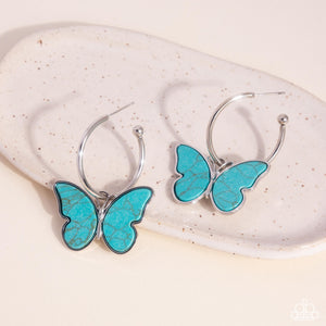 Melodic Mariposa - Blue Earrings - Paparazzi Jewelry