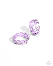 Load image into Gallery viewer, paparazzi-accessories-historic-hearts-purple-earrings
