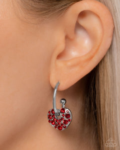 Valentines Valor - Red Earrings - Paparazzi Jewelry