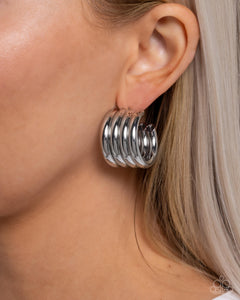 Continuous Construction - Silver Earrings - Paparazzi Jewelry
