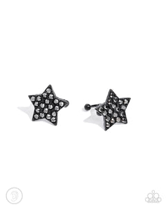 paparazzi-accessories-stellar-skill-black-post earrings