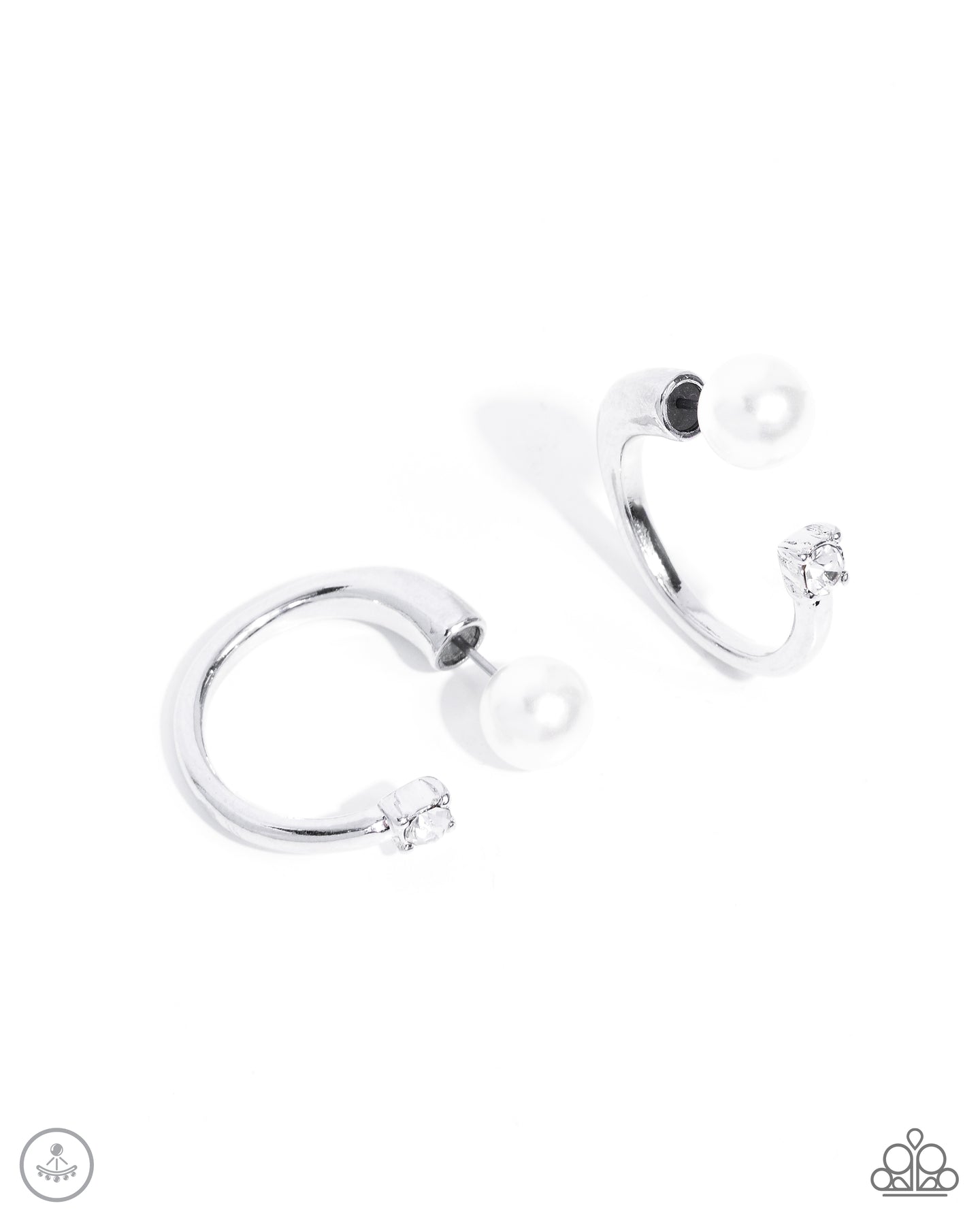 paparazzi-accessories-decade-dance-white-post earrings