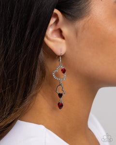 Courting Cascade - Red Earrings - Paparazzi Jewelry