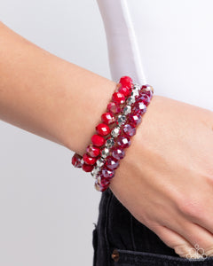 Memorable Makeover - Red Bracelet - Paparazzi Jewelry