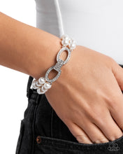 Load image into Gallery viewer, Fancy-Free Fanfare - White Bracelet - Paparazzi Jewelry
