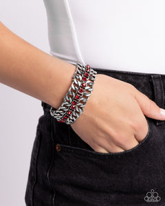 Secure Shimmer - Red Bracelet - Paparazzi Jewelry