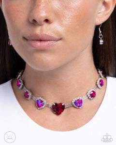 Valentines Vibe - Pink Necklace - Paparazzi Jewelry