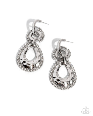 paparazzi-accessories-hammered-highway-white-earrings
