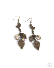 Load image into Gallery viewer, paparazzi-accessories-descending-dazzle-brass-earrings
