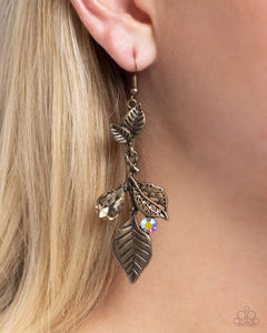 Descending Dazzle - Brass Earrings - Paparazzi Jewelry