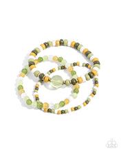 Load image into Gallery viewer, paparazzi-accessories-seed-bead-stack-green-bracelet
