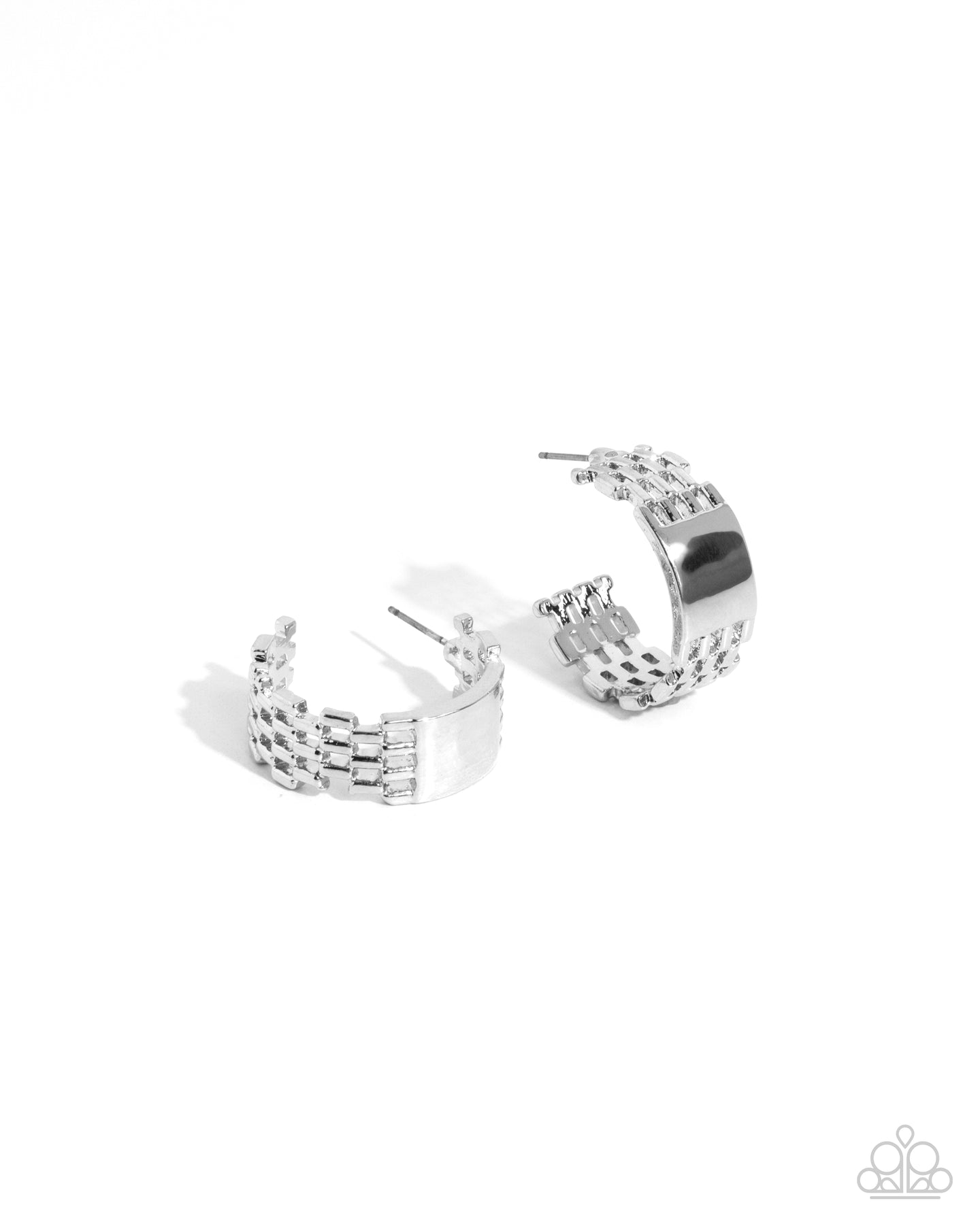 paparazzi-accessories-interlocked-immunity-silver-earrings