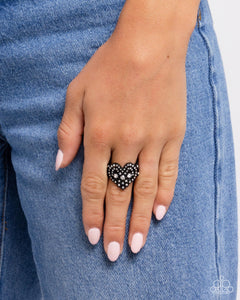 Gallant Glitter - Black Ring - Paparazzi Jewelry