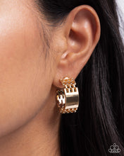 Load image into Gallery viewer, Interlocked Immunity - Gold Earrings - Paparazzi Jewelry
