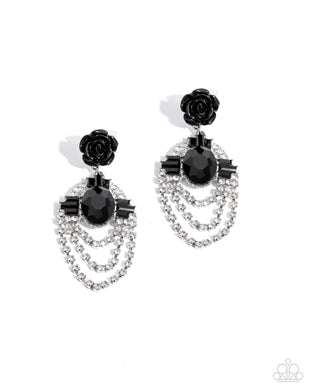 paparazzi-accessories-rosy-rave-black-post earrings